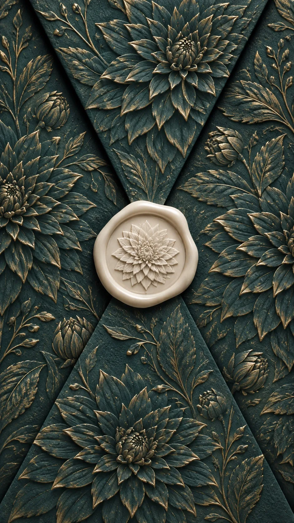 The Dahlia Garden — Petrol wax-seal invitation